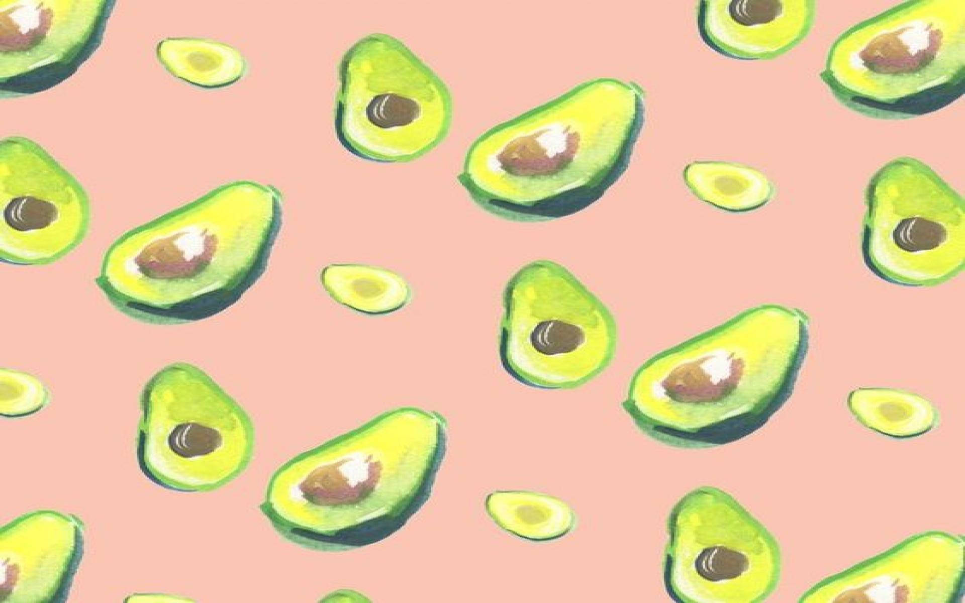 Cute Avocado Pink Painting Background