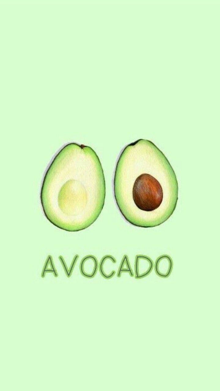Cute Avocado Two Slices Background