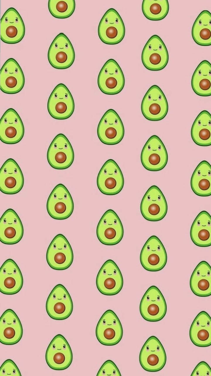 Cute Avocado With Lovely Pink Background