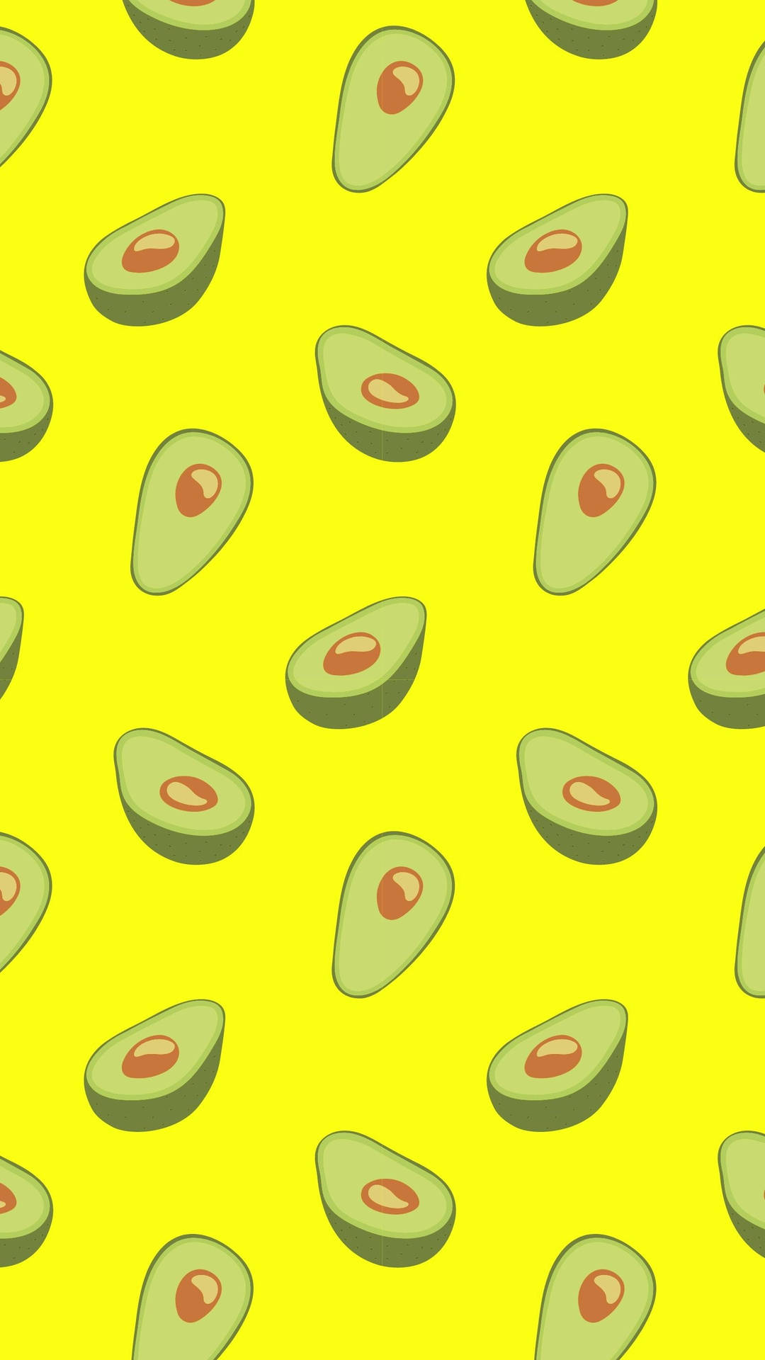 Cute Avocado Yellow Background Background
