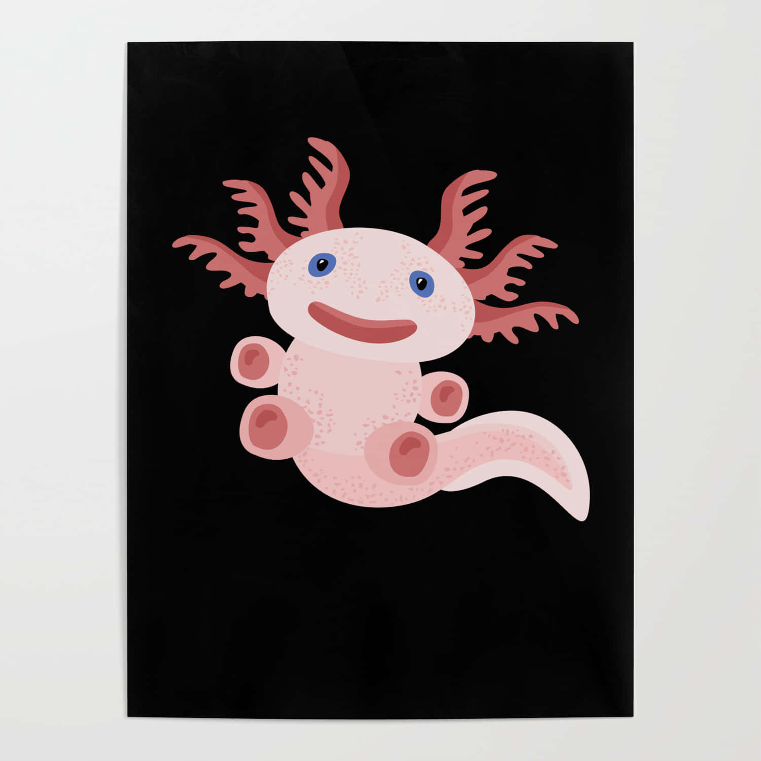 Cute Axolotl Minimalist Digital Painting Background