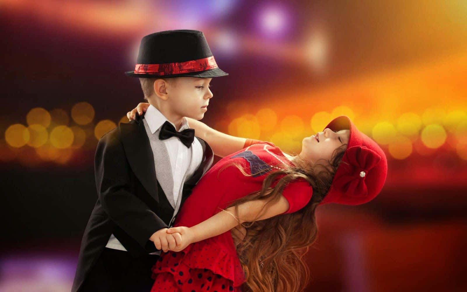 Cute Baby Couple Sweet Dancing Background