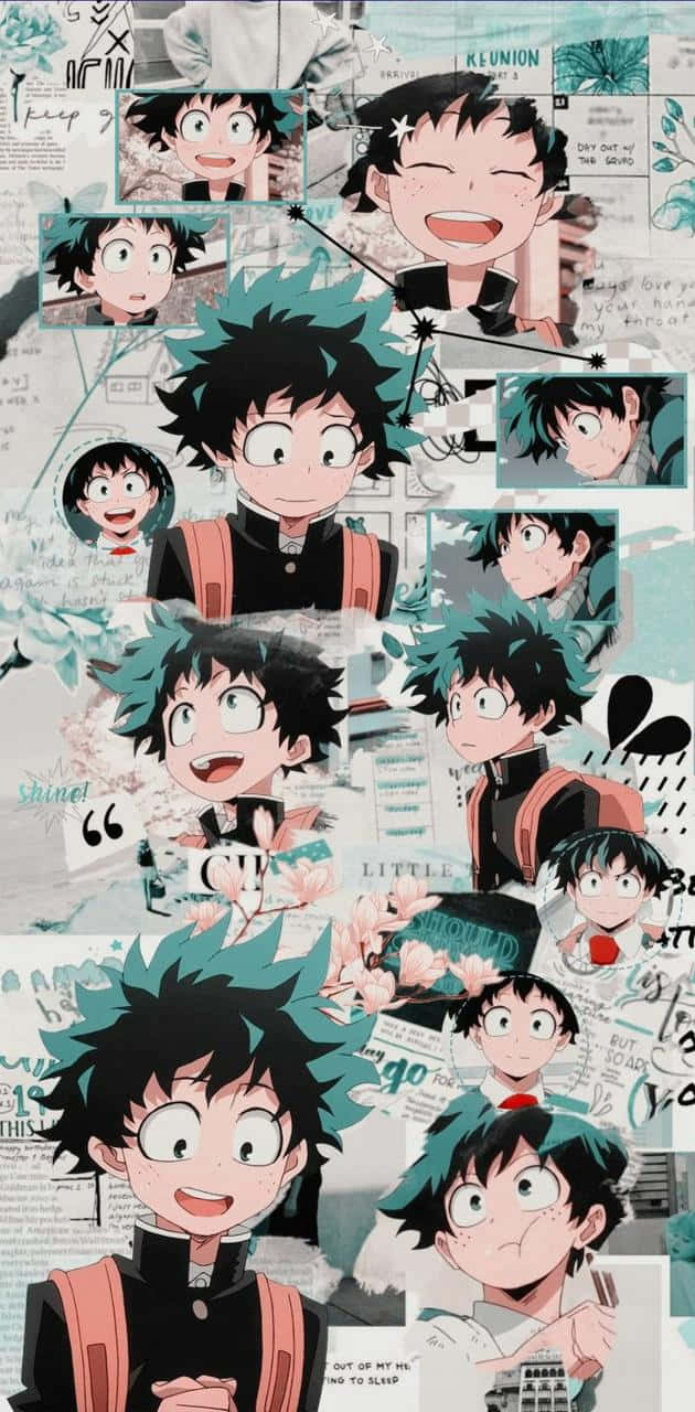 Cute Baby Deku With His Big Green Eyes Background