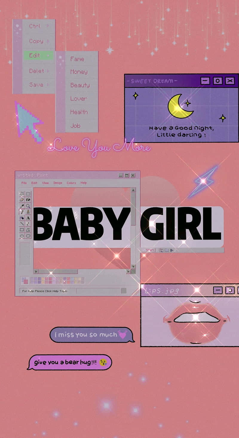 Cute Baby Girl With An Adorable Pink Outfit Background