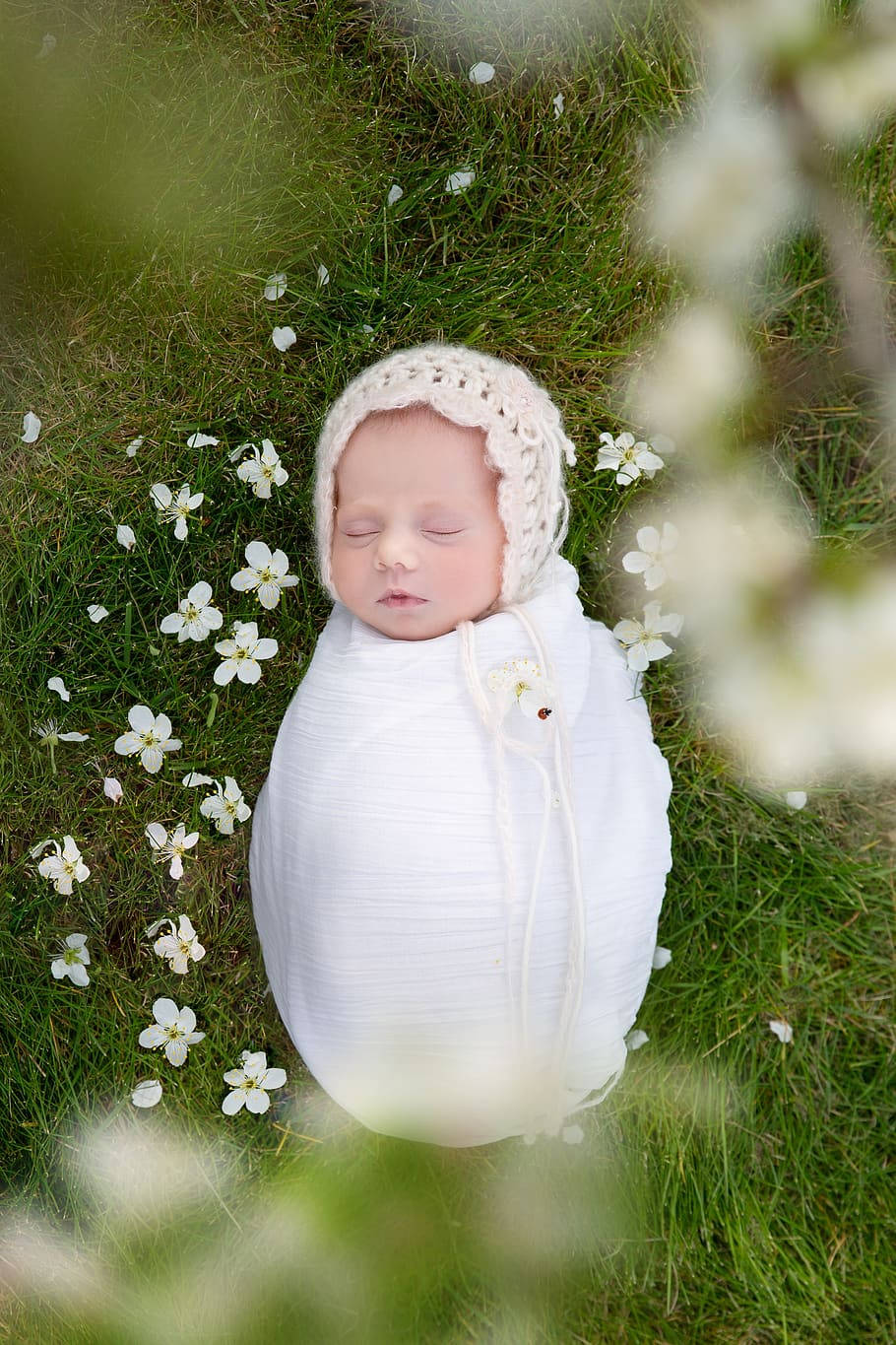 Cute Baby Girl Wrapped Background