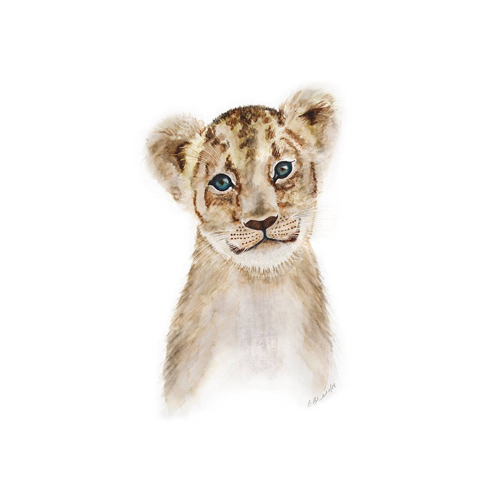 Cute Baby Lion Artwork Background