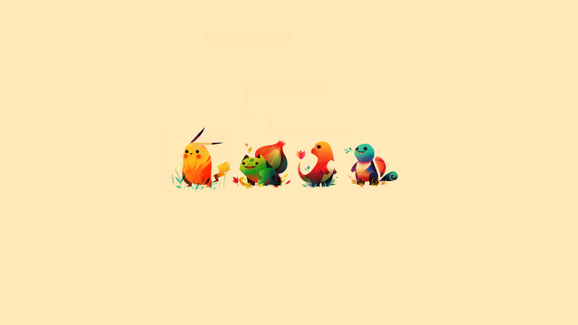 Cute Baby Pikachu And Other Pokemon Background