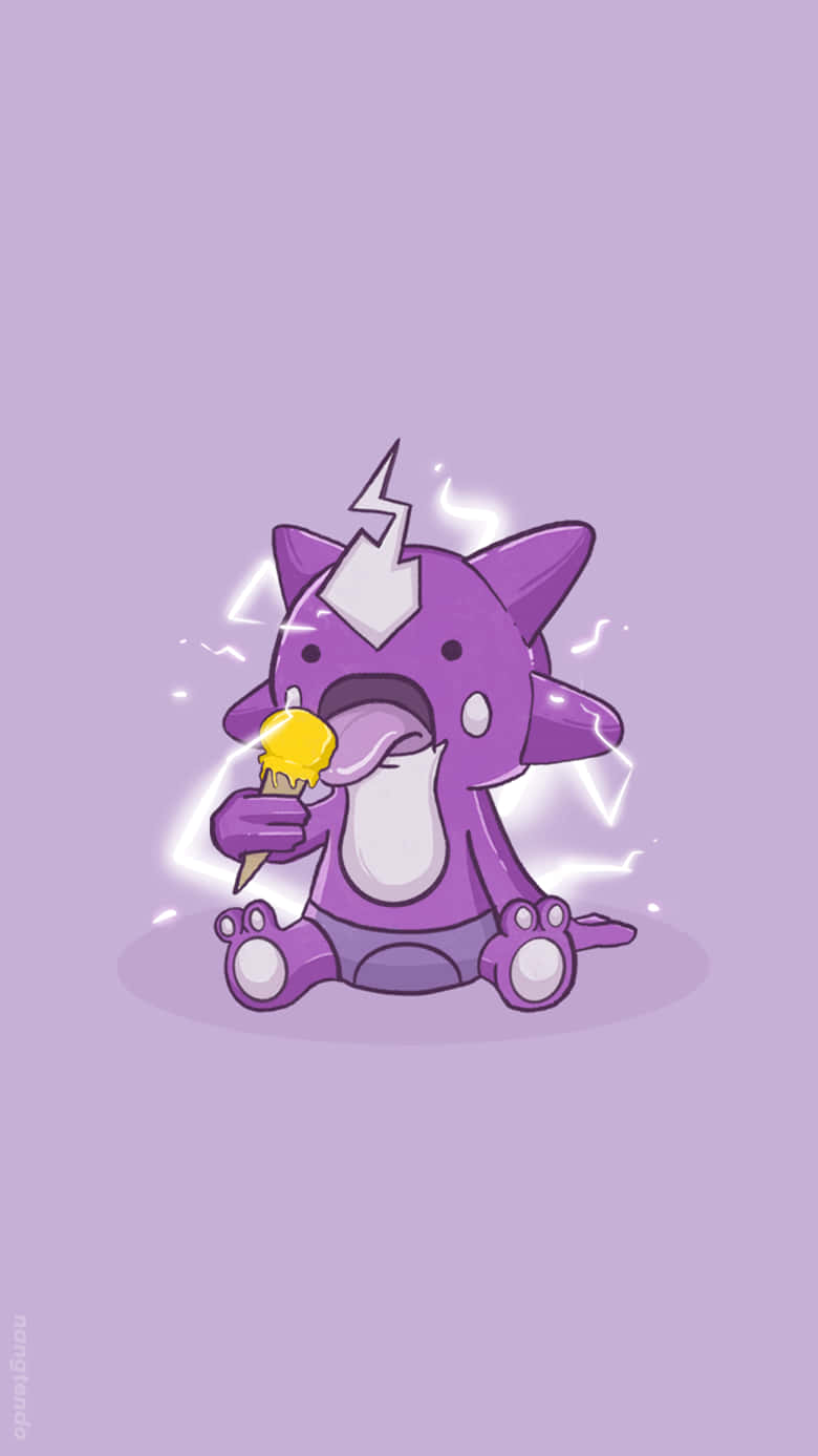 Cute Baby Toxel Purple Aesthetic Phone Background