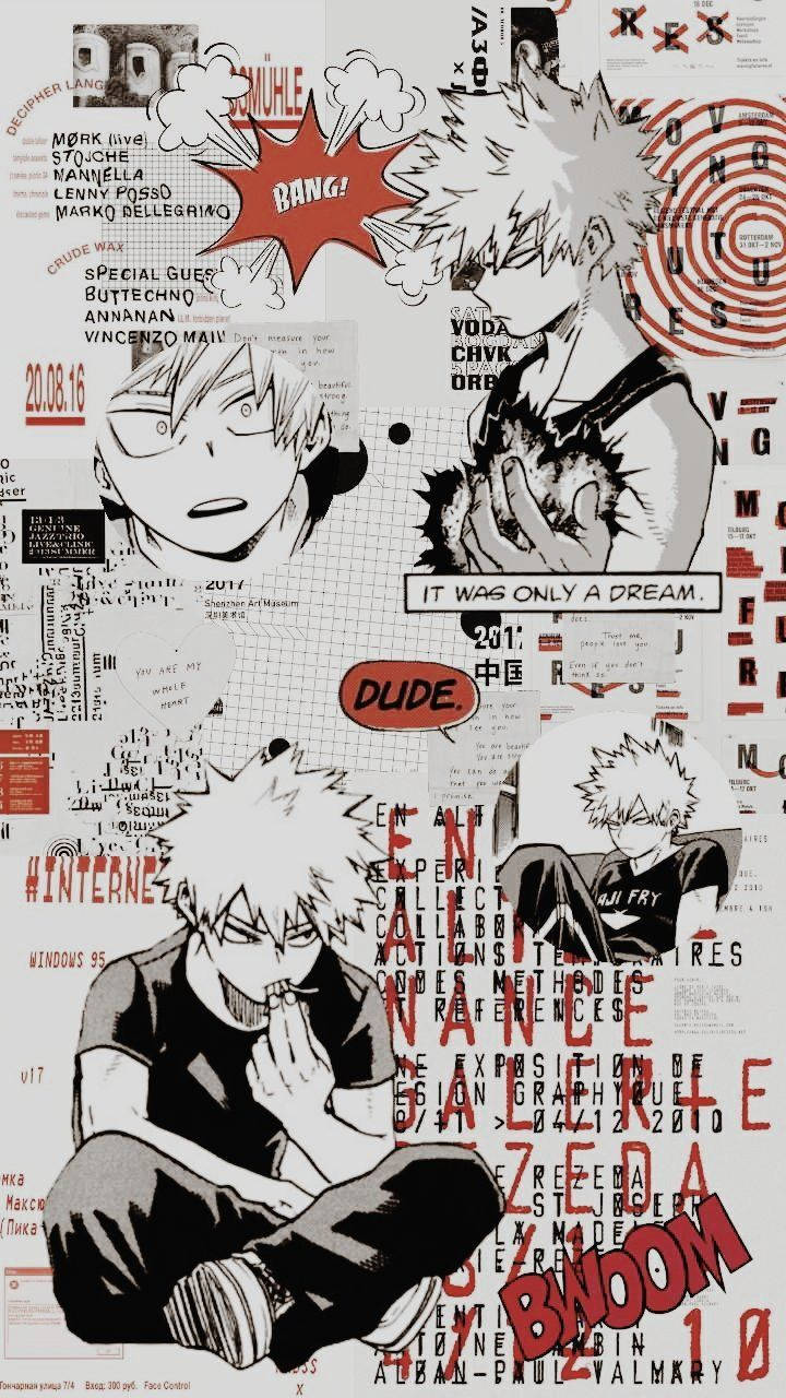 Cute Bakugo Collage White Background