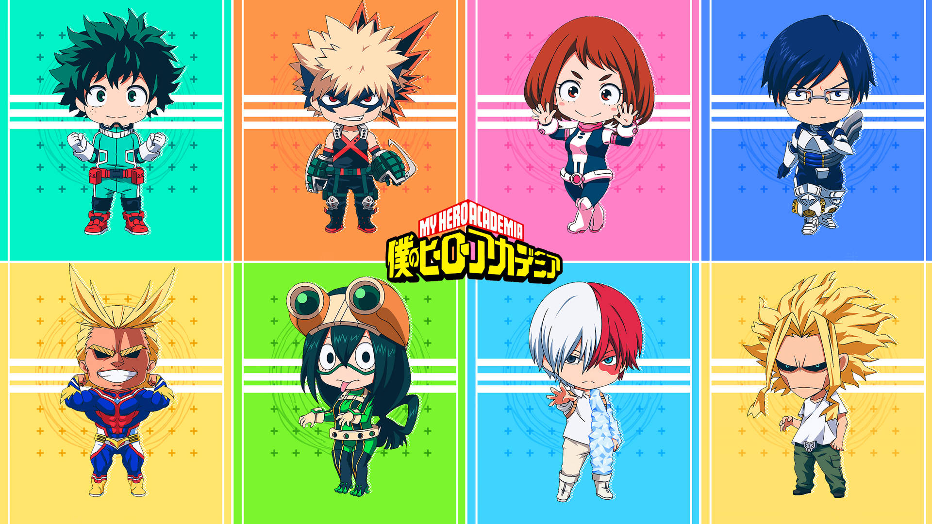 Cute Bakugo Eight Chibis Background