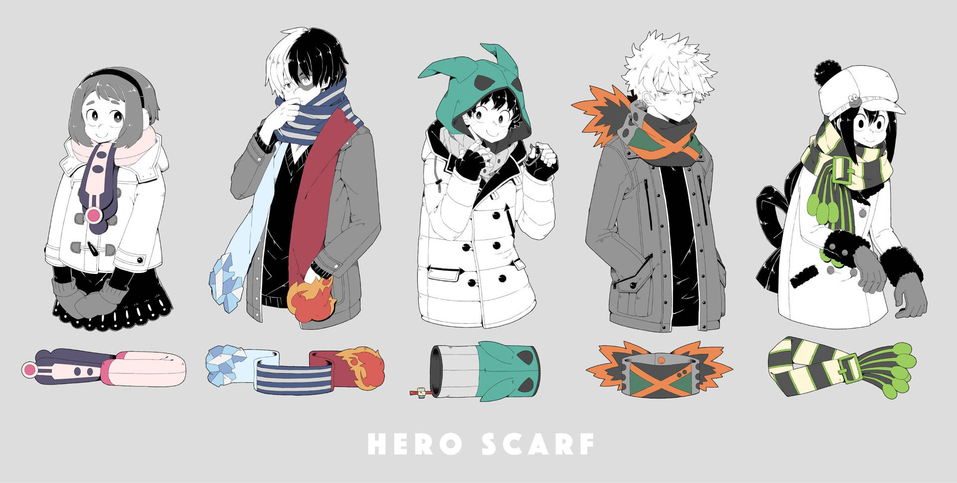 Cute Bakugo Hero Scarf Background