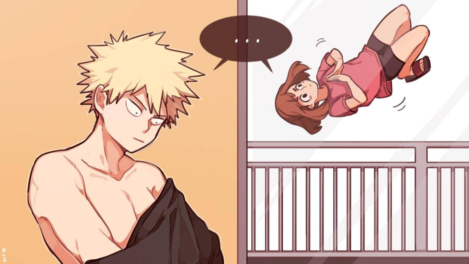 Cute Bakugo Ochako Changing Background