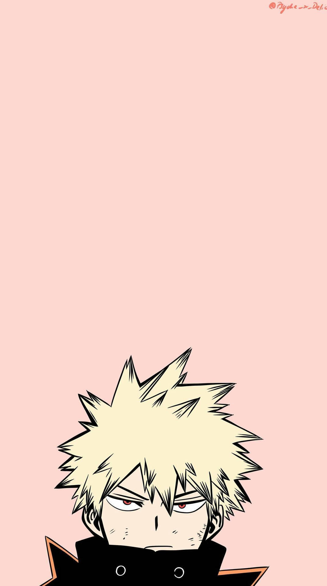 Cute Bakugo Pink Background Background