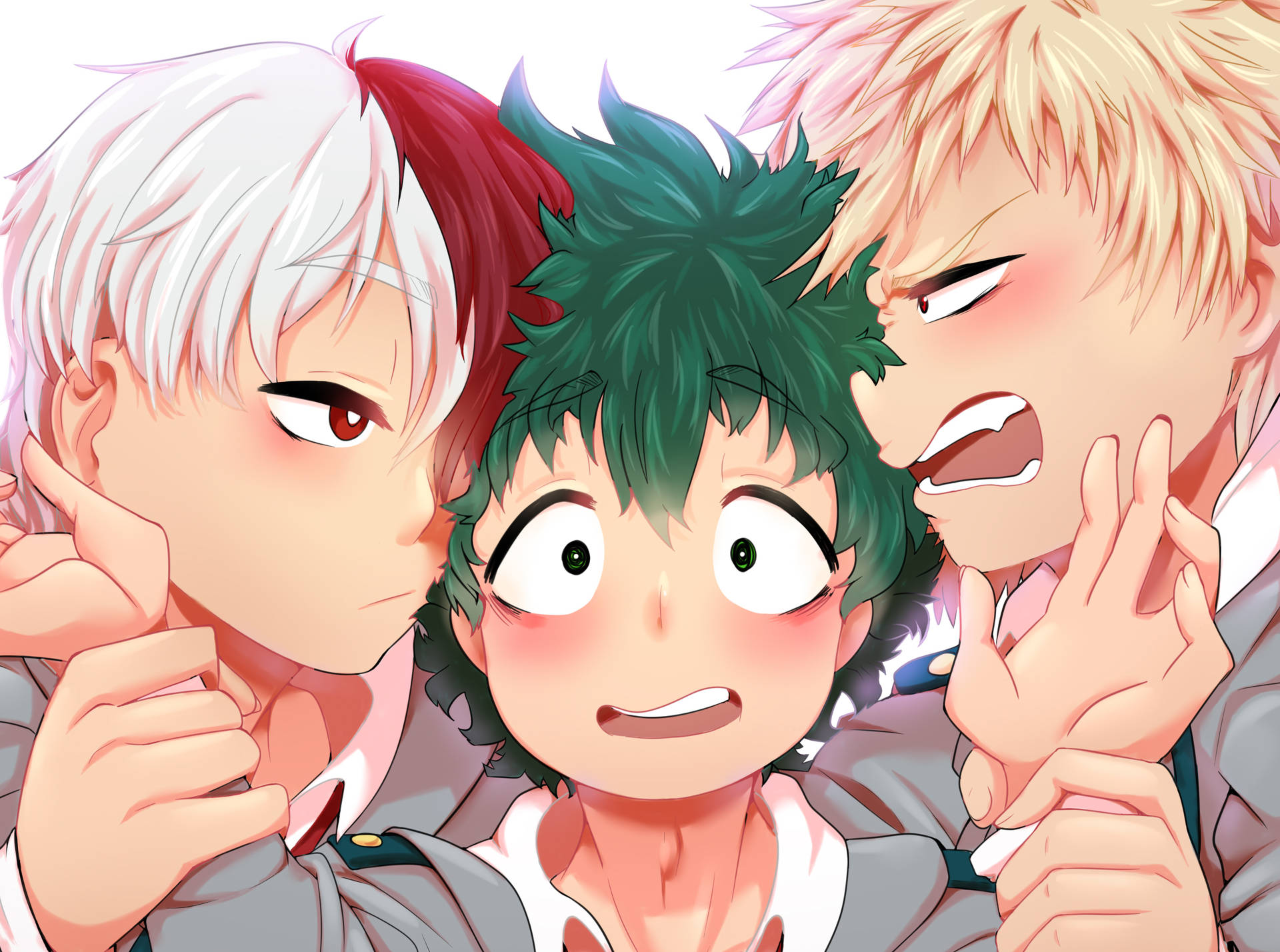 Cute Bakugo Stopping Fight Background