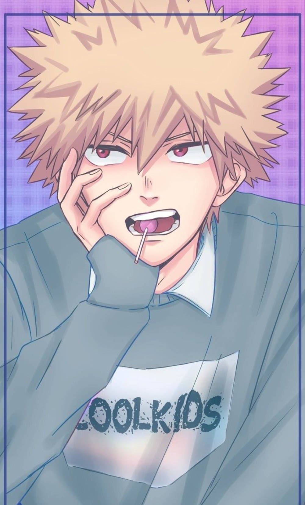 Cute Bakugou Looking On With A Determined Expression Background