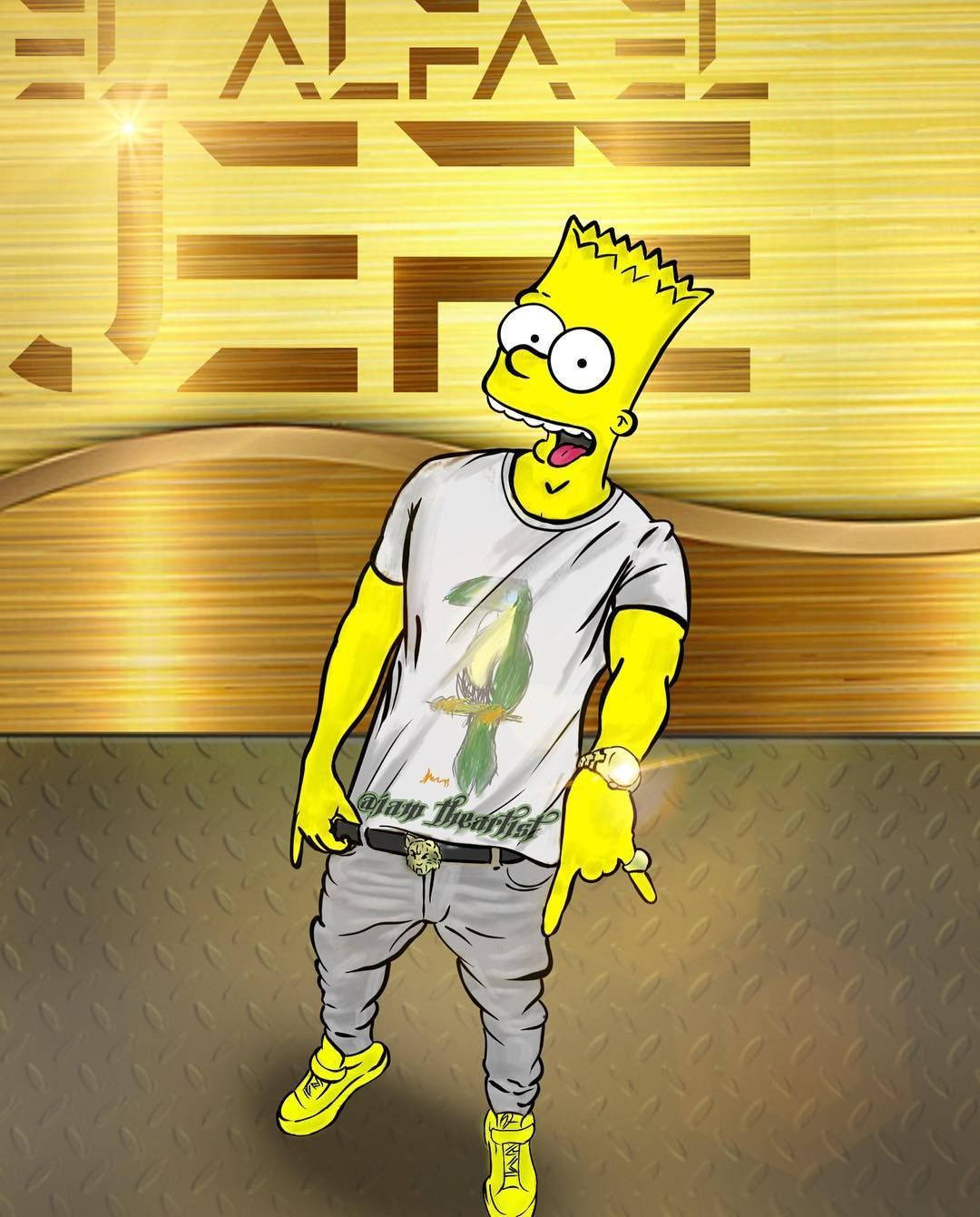 Cute Bart Simpson Swag Iphone Theme Background