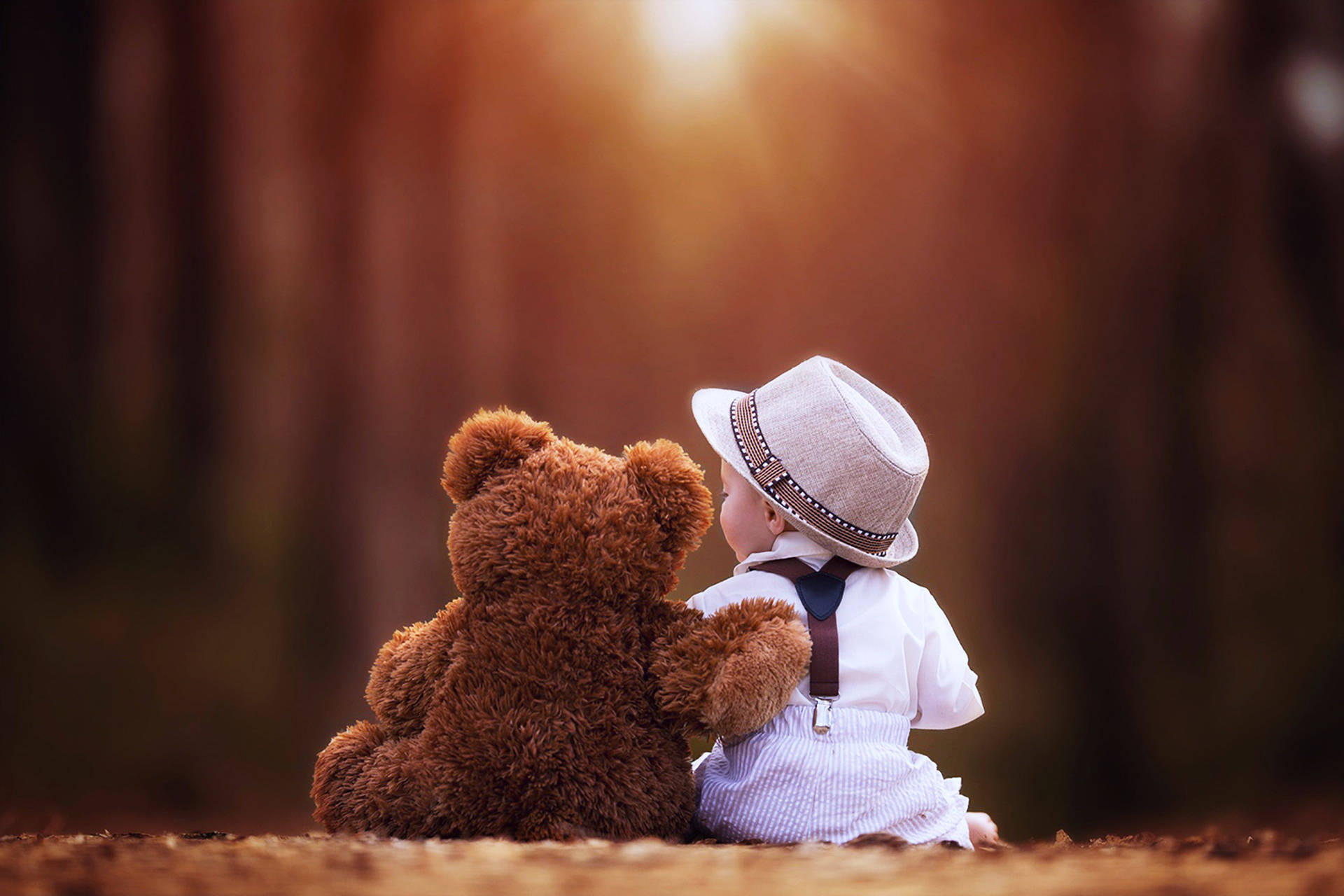 Cute Bear And Baby Background