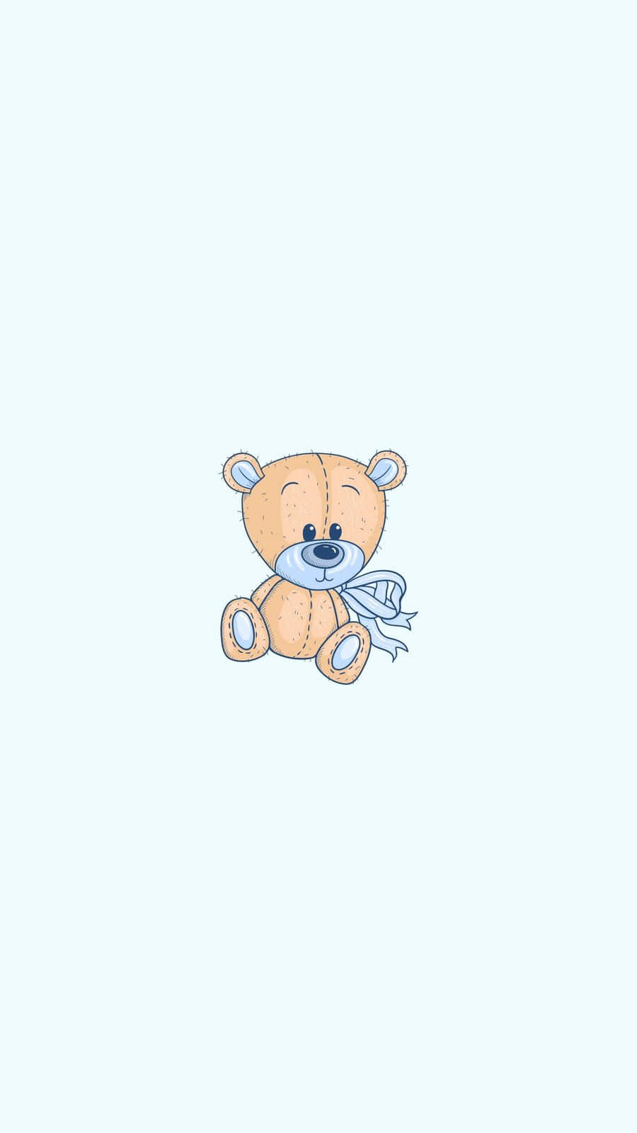 Cute Bear Illustrationi Phone Wallpaper