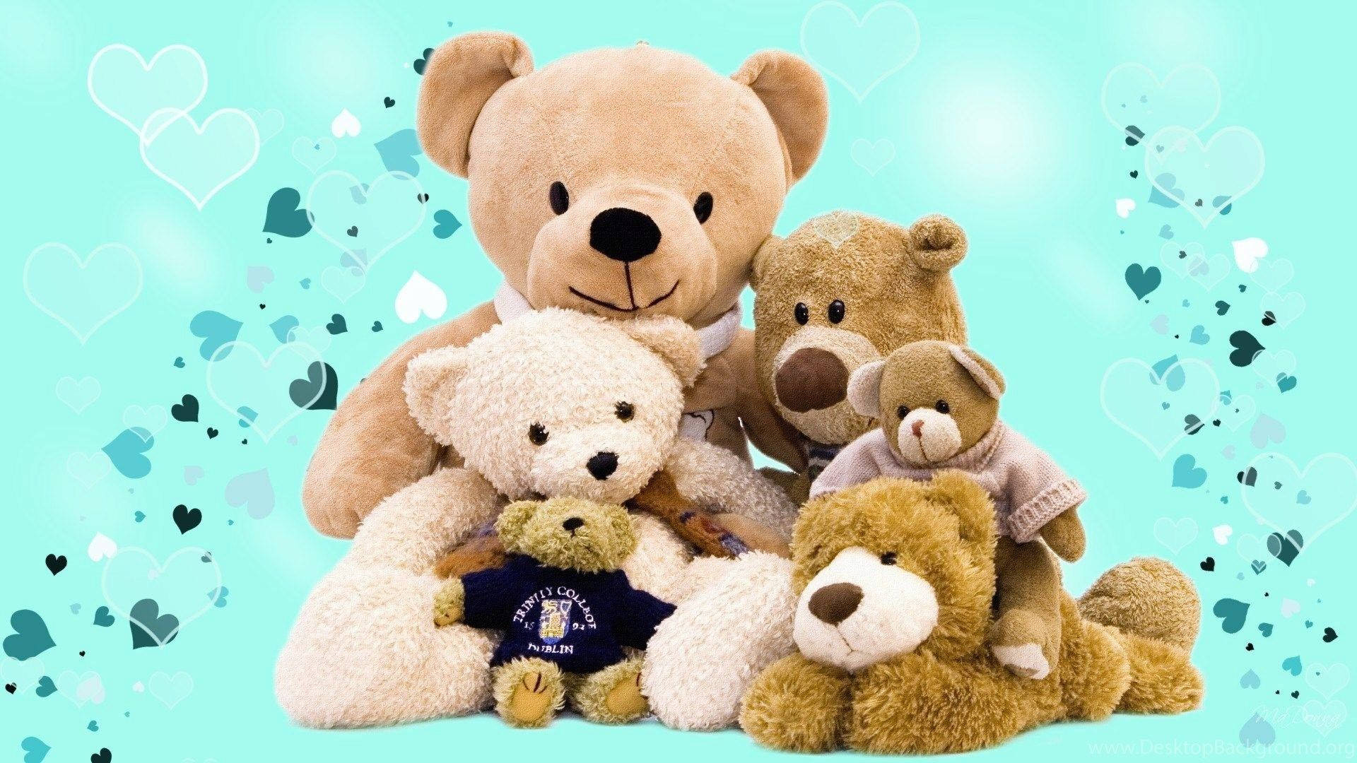 Cute Bears Love Family Background