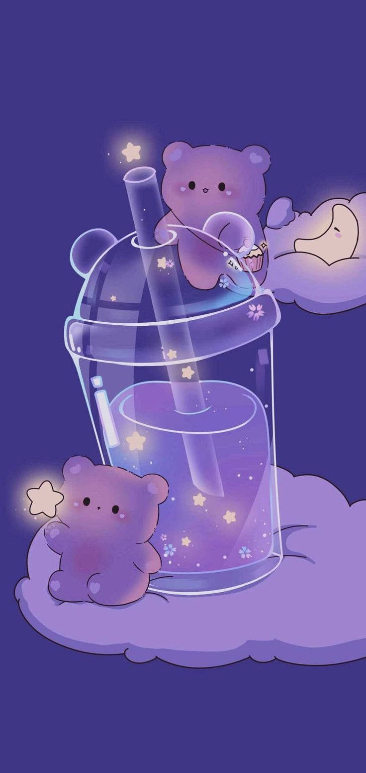 Cute Bears Purple Iphone Background