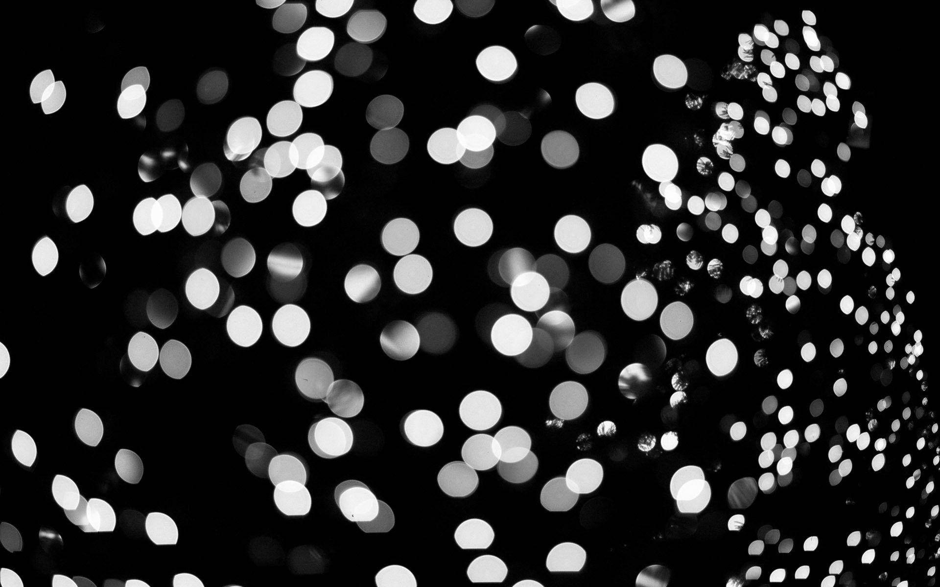 Cute Black And White Aesthetic Blurred Lights Background