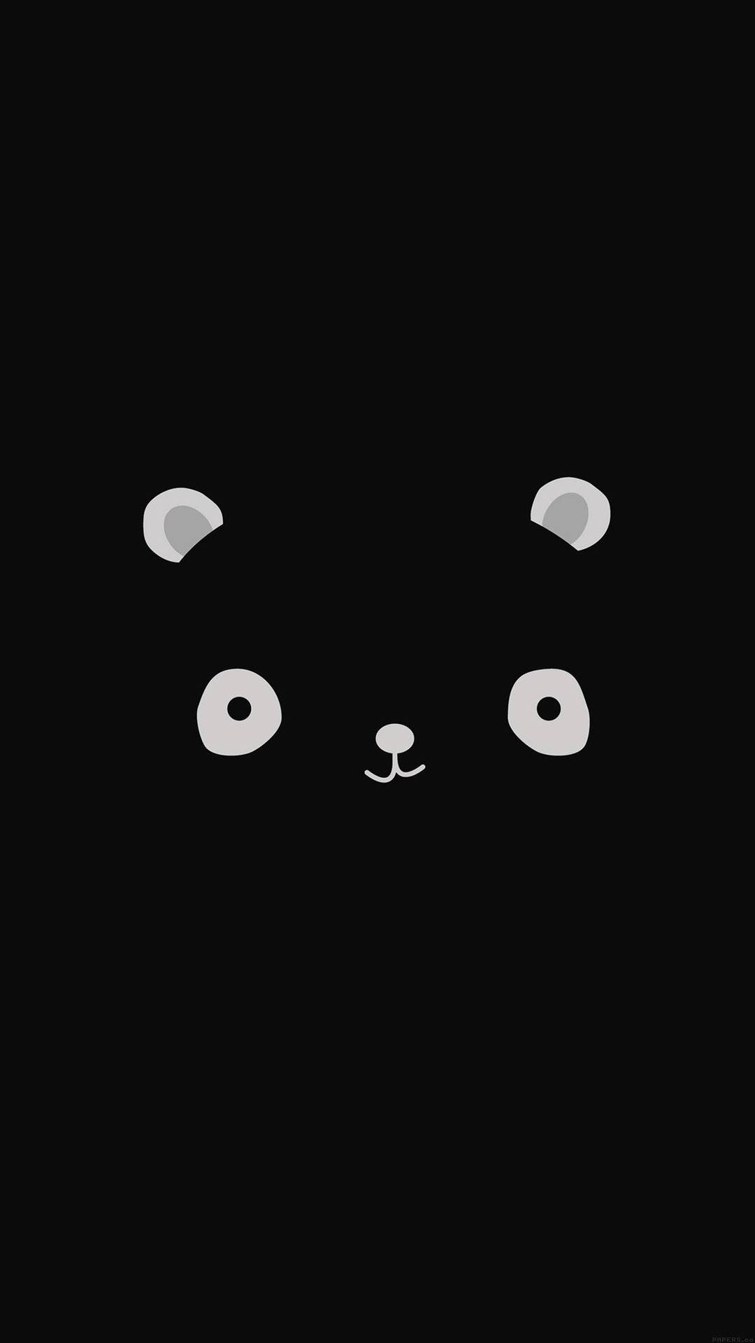 Cute Black And White Aesthetic Cartoon Bear Background