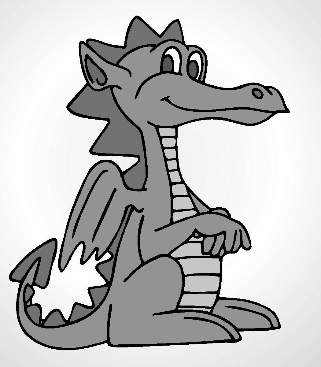 Cute Black And White Aesthetic Dragon Drawing