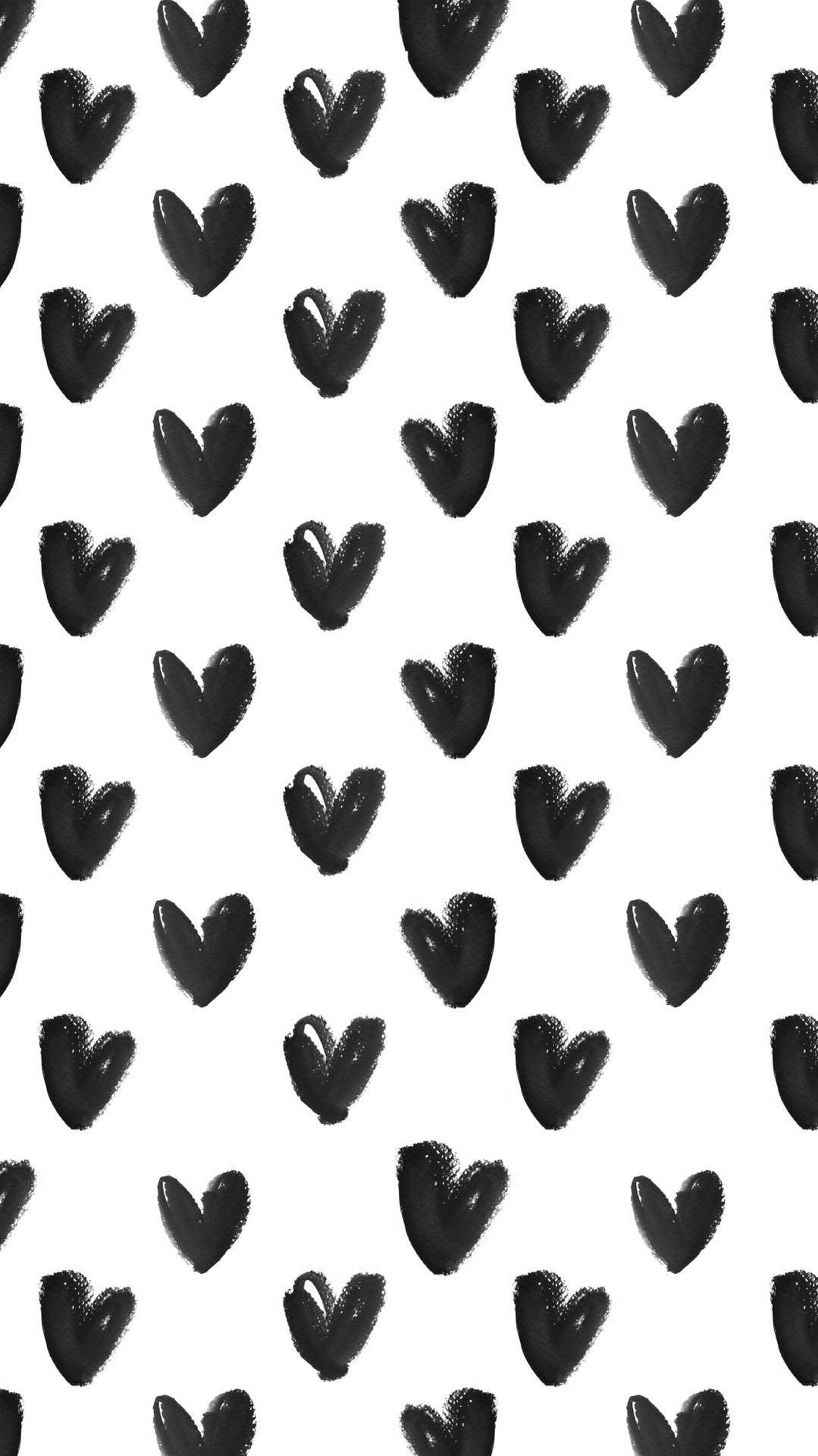 Cute Black And White Aesthetic Hearts Collage Background