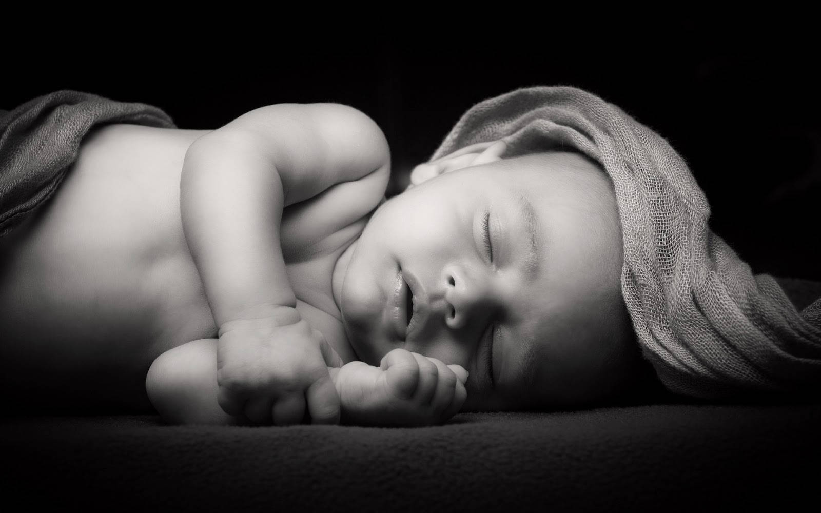 Cute Black And White Aesthetic Sleeping Baby