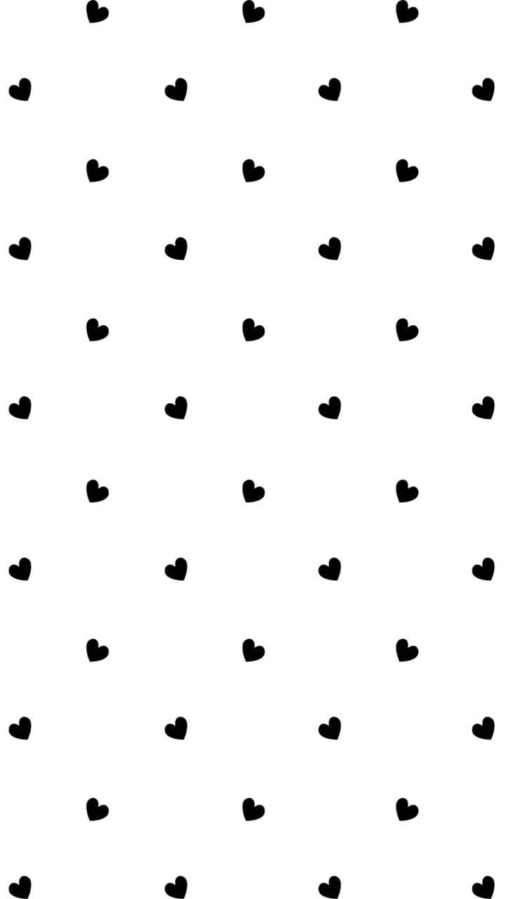 Cute Black And White Heart Pattern Background