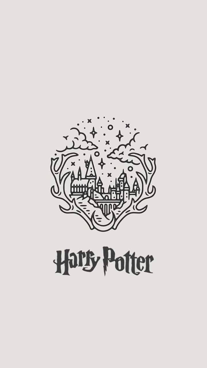 Cute Black And White Hogwarts Castle Background