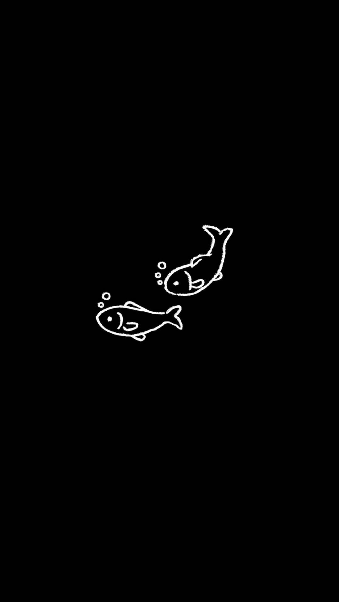 Cute Black Fishes Drawing