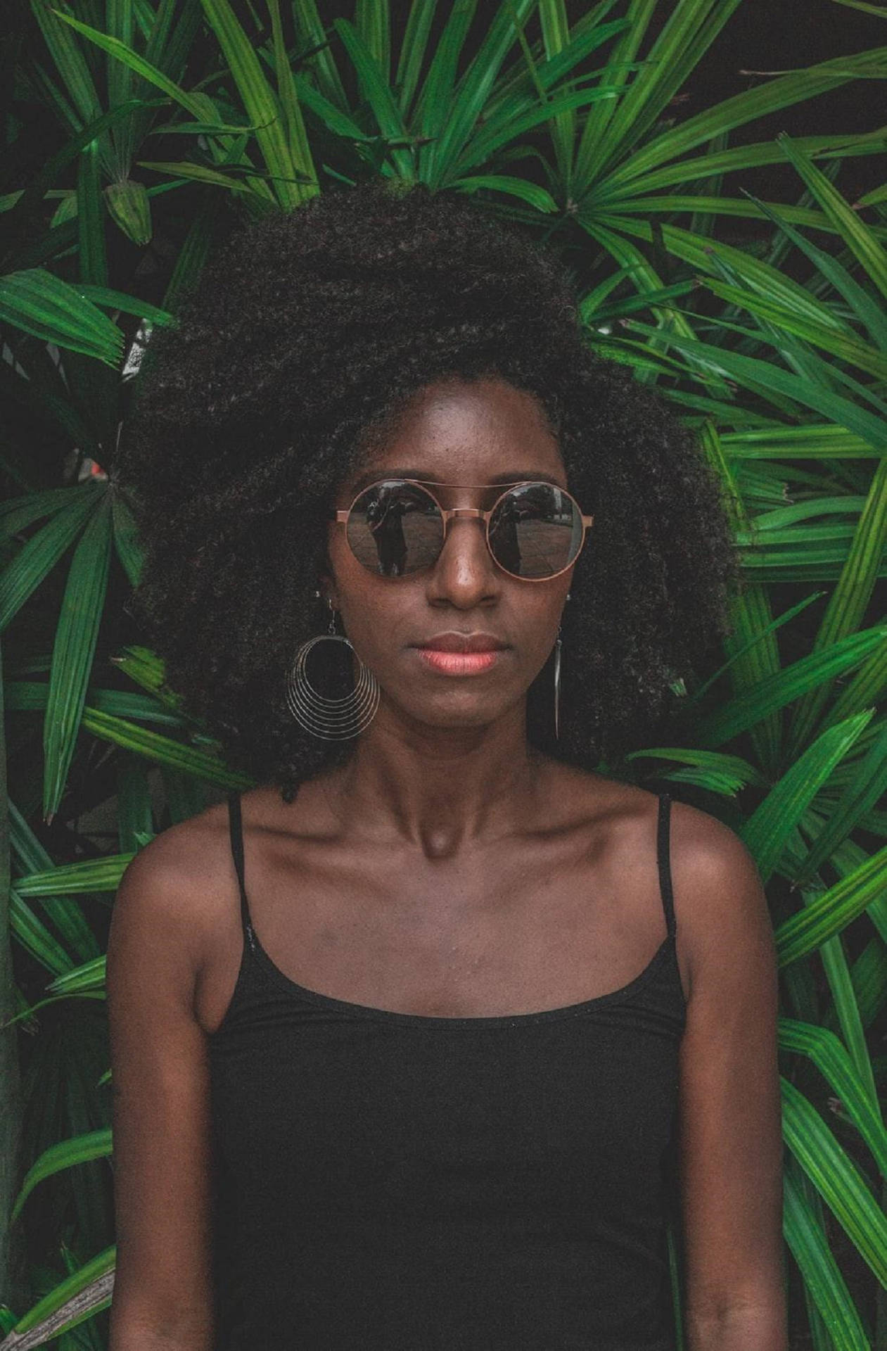 Cute Black Girl Aesthetic Portrait Background