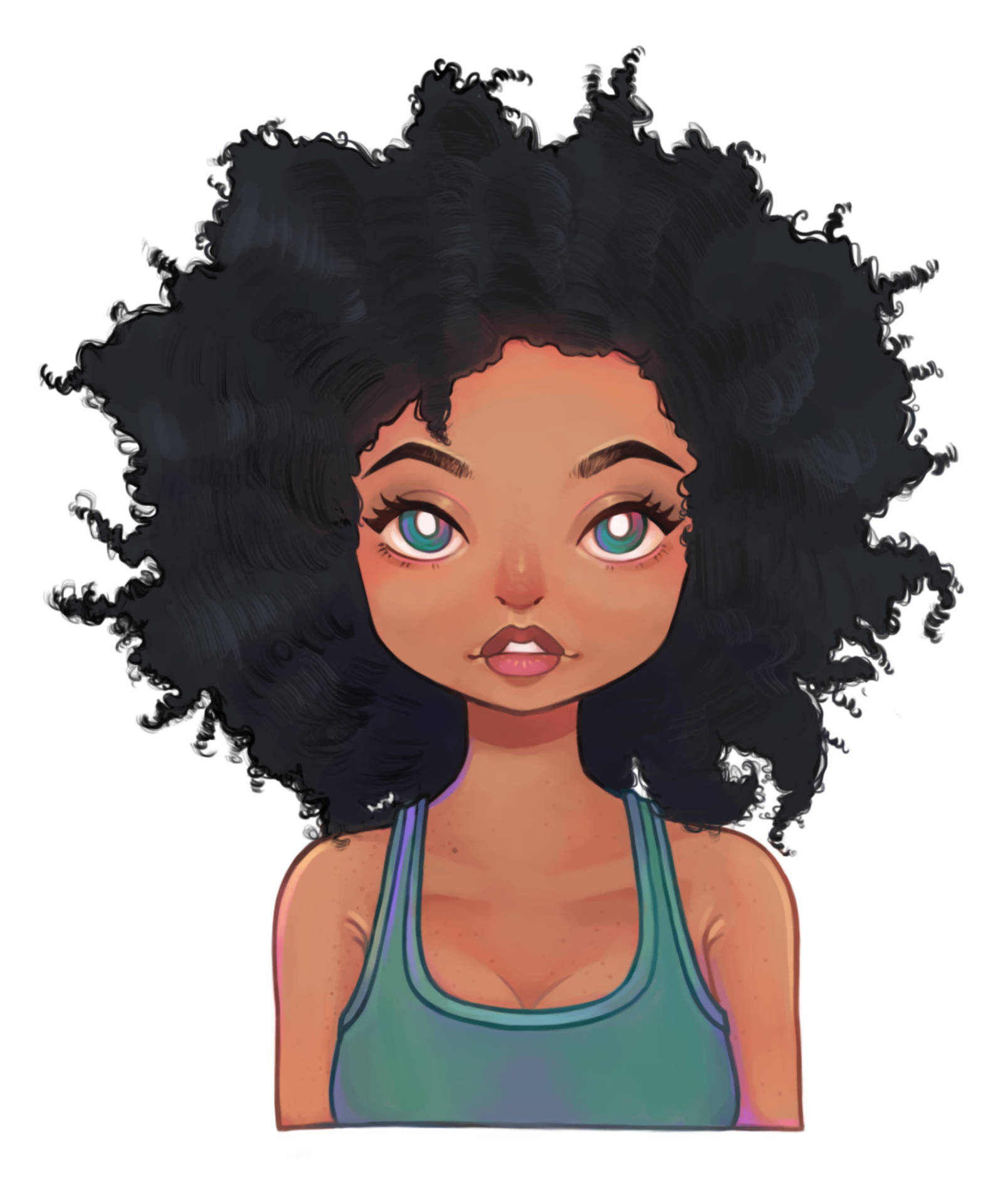 Cute Black Girl Afro Black Hair Background