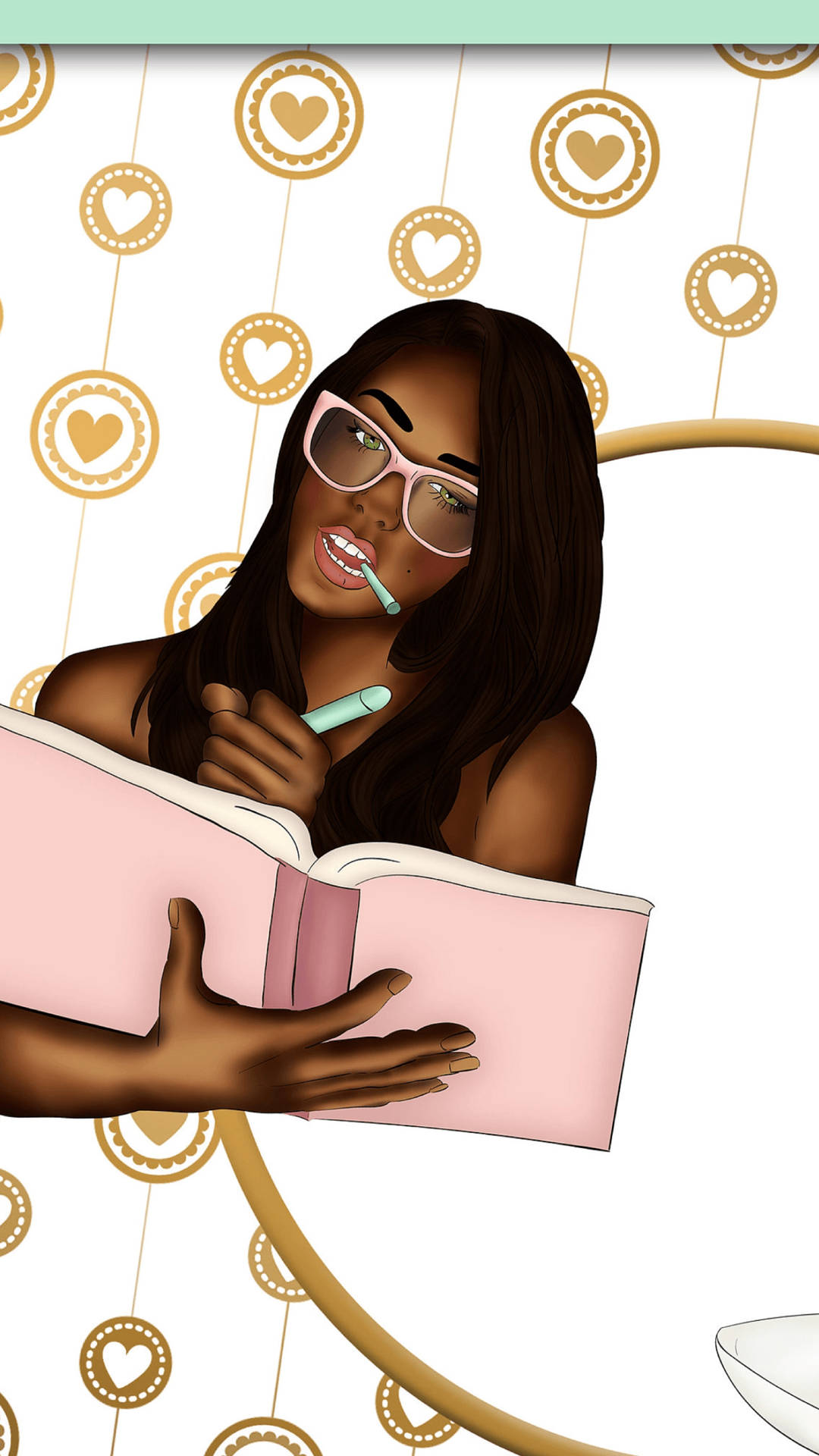 Cute Black Girl Dope Art Illustration Background