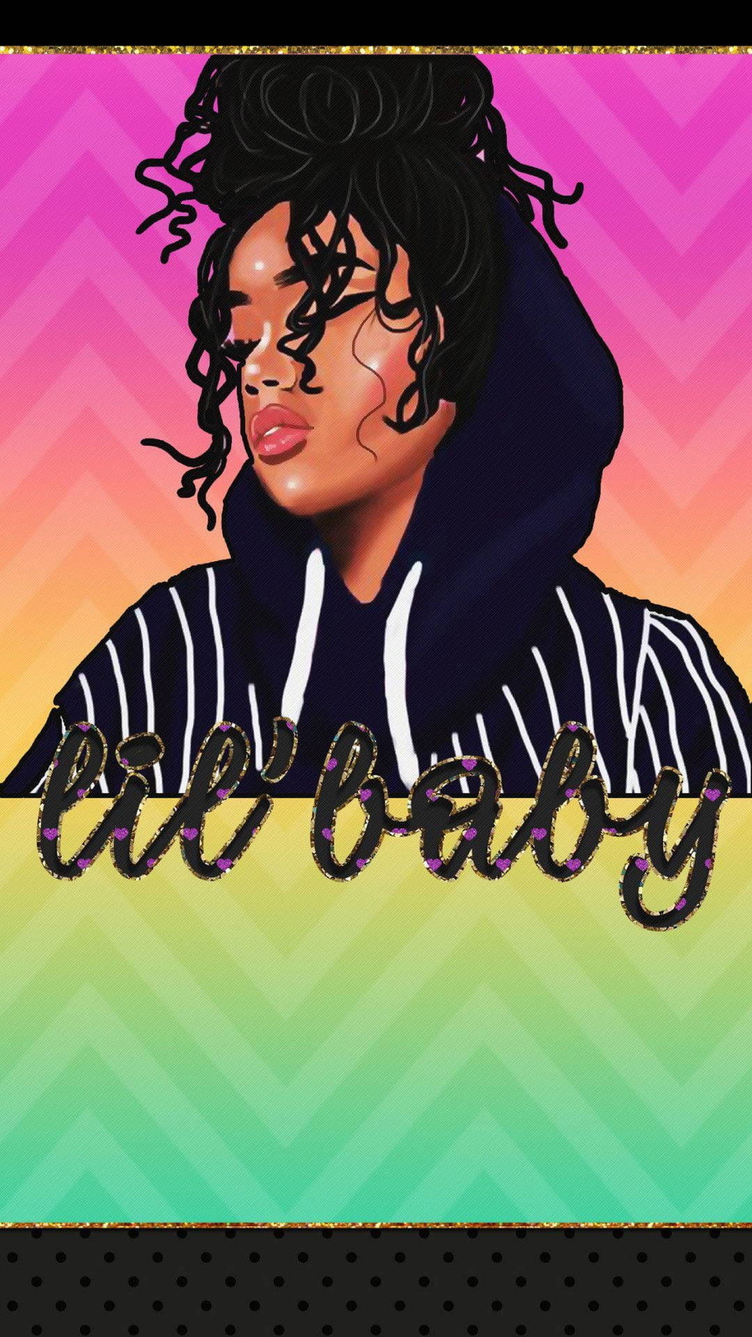 Cute Black Girl Dope Art Background