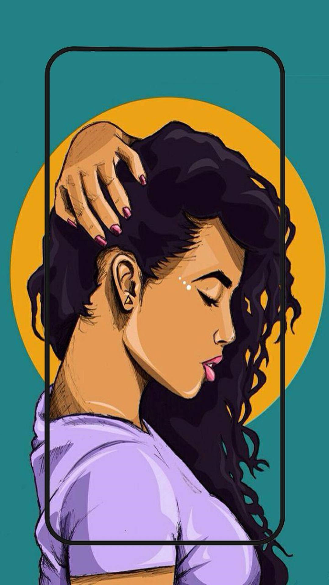 Cute Black Girl Portrait Art Background