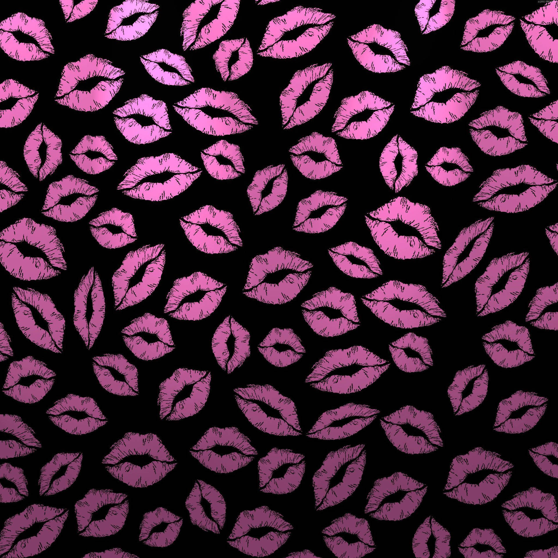 Cute Black Kiss Mark Pattern Background