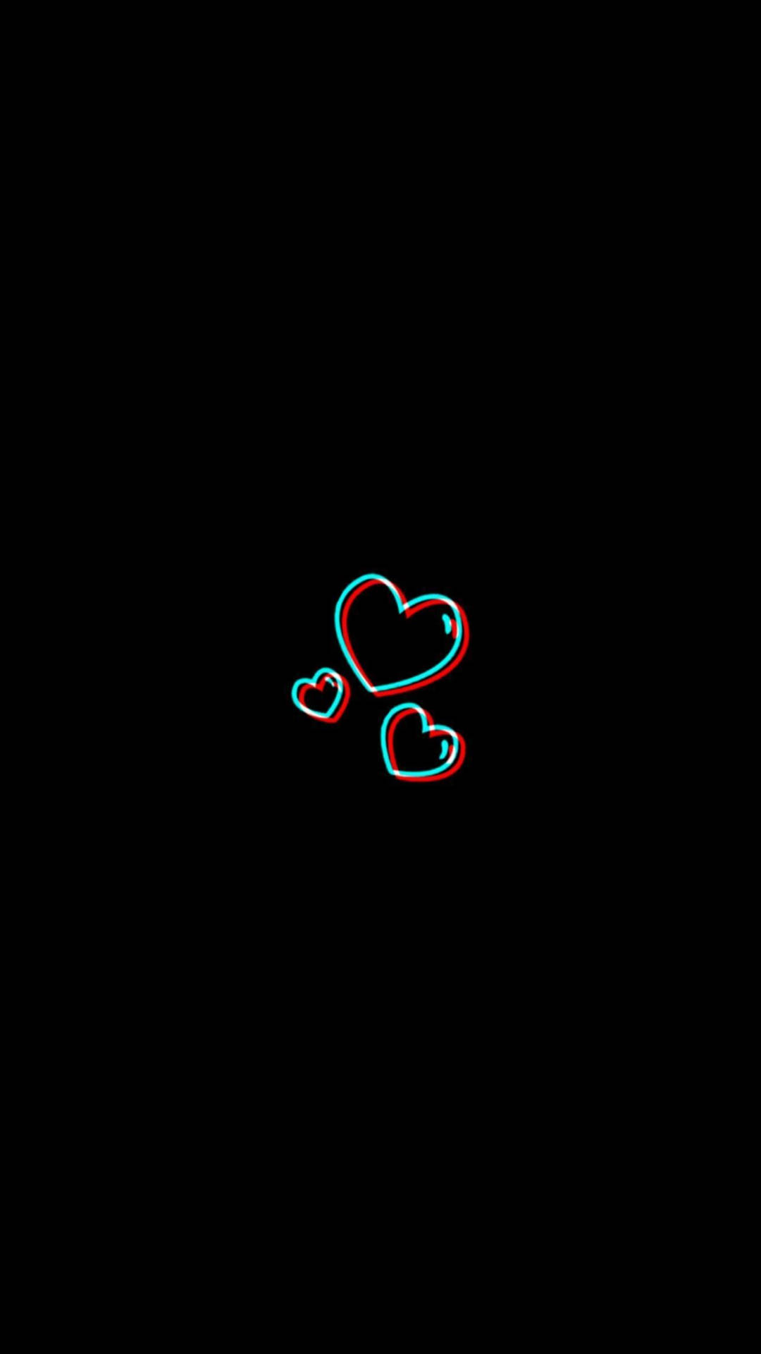 Cute Black Minimalist Hearts Background