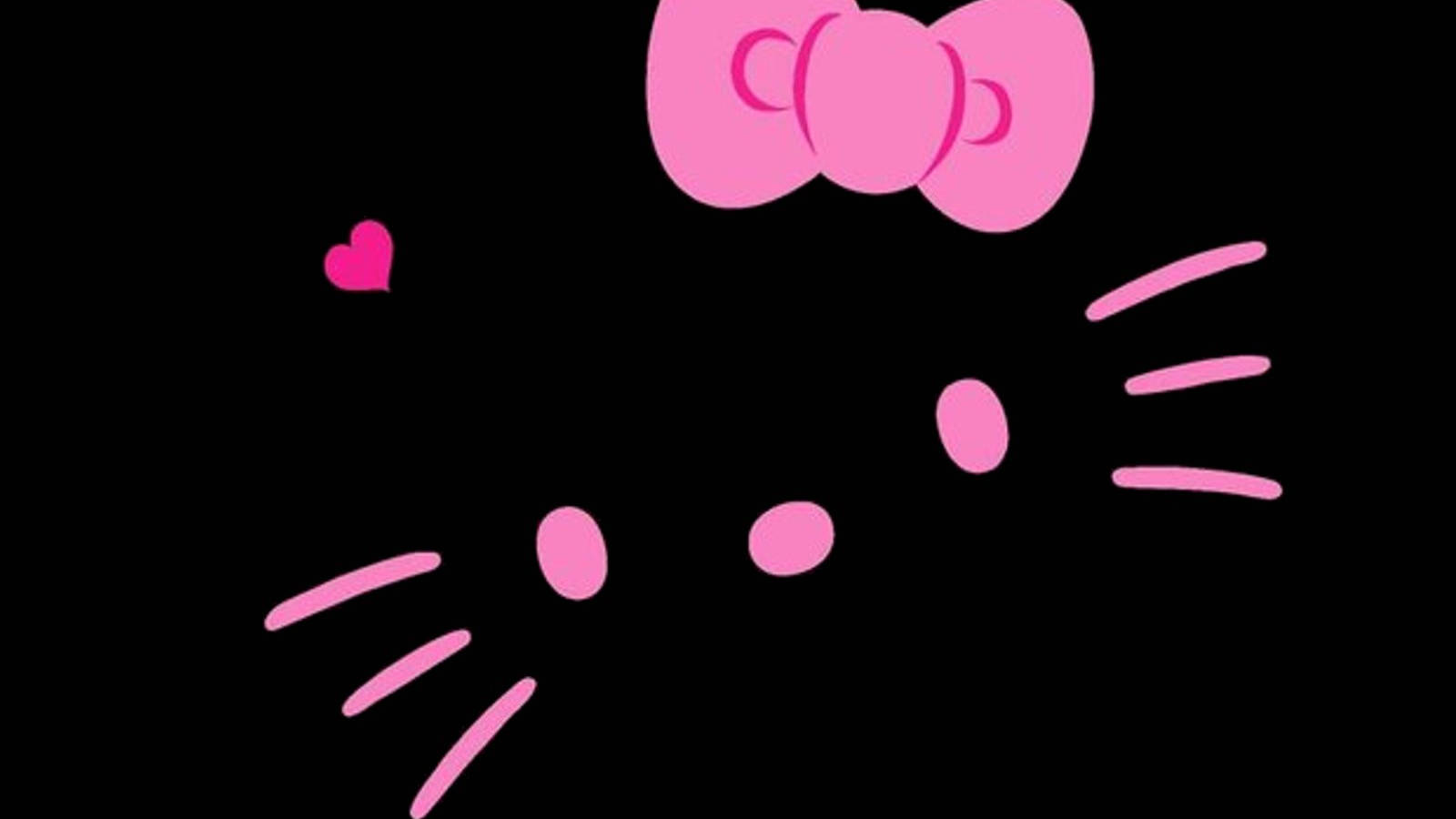 Cute Black Minimalist Hello Kitty Background