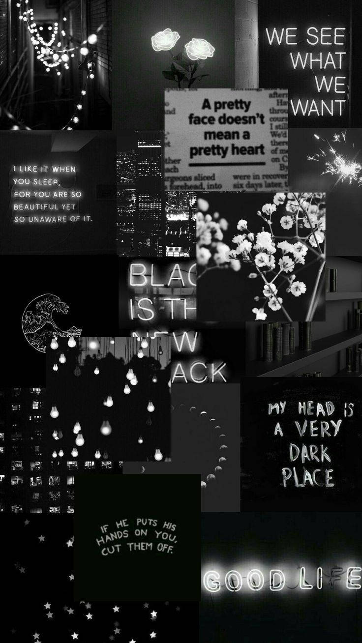 Cute Black Quotes Aesthetic Collage