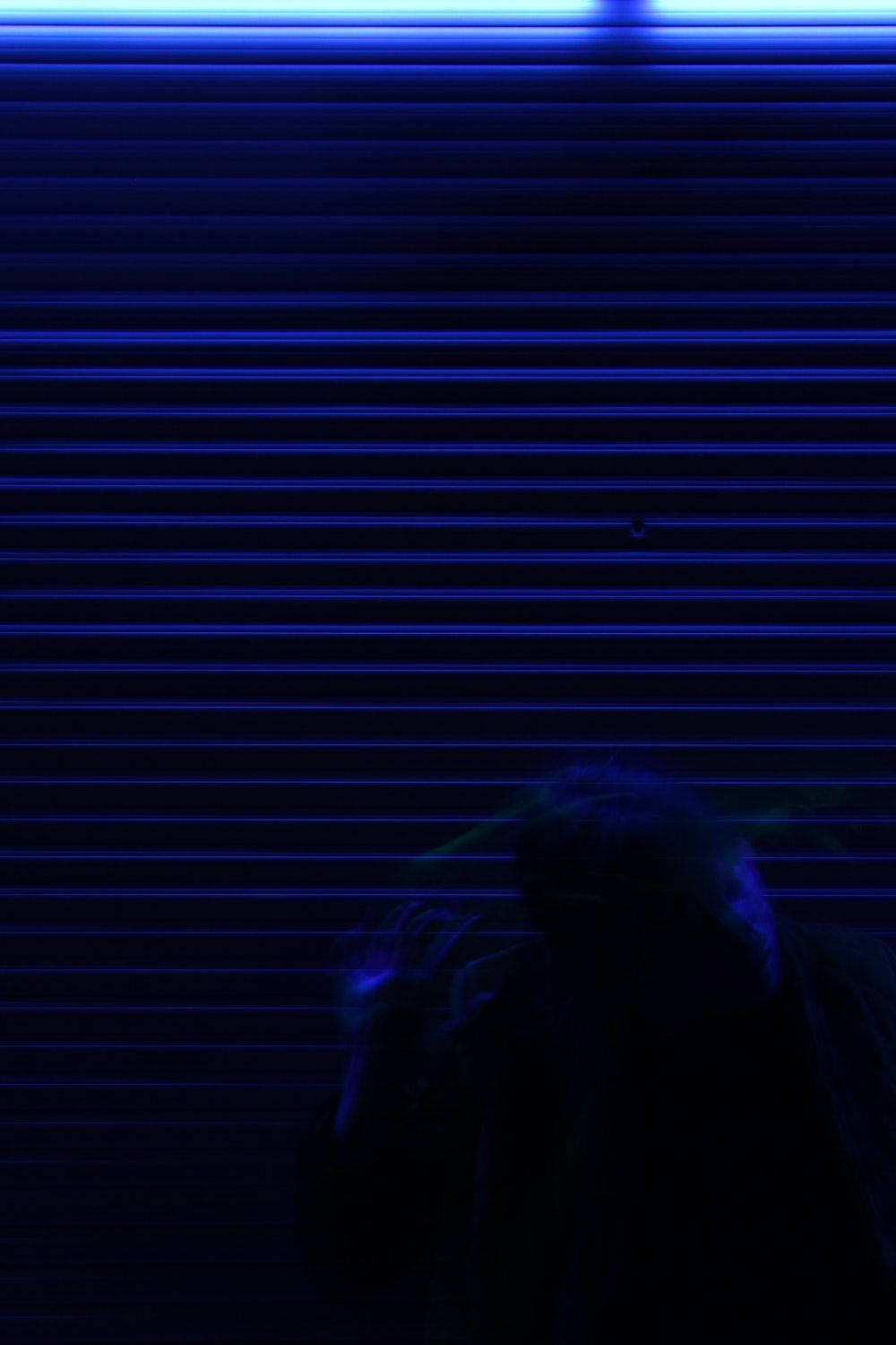 Cute Blue Aesthetic Neon Horizontal Lines Background