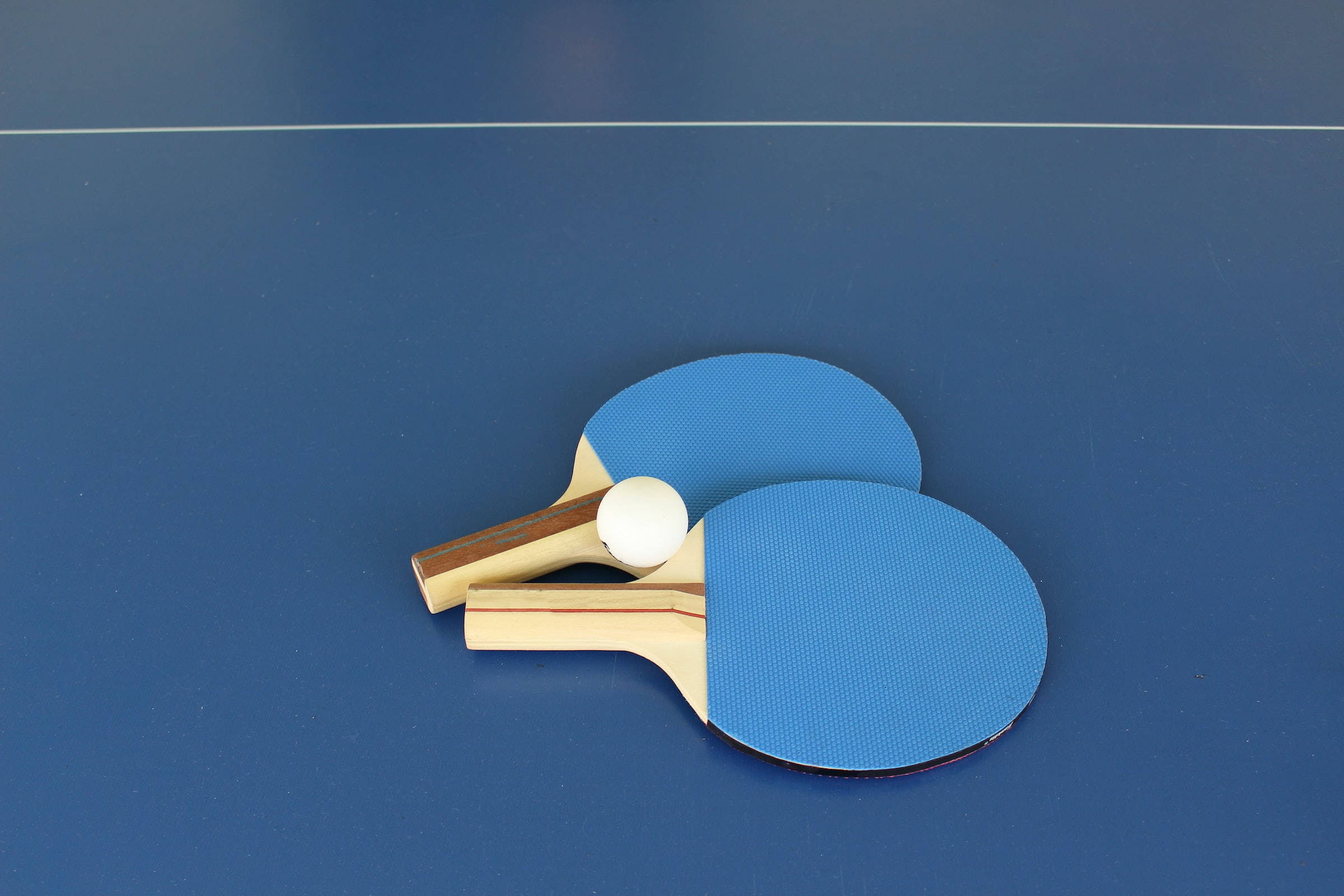 Cute Blue Aesthetic Table Tennis Equipment Background