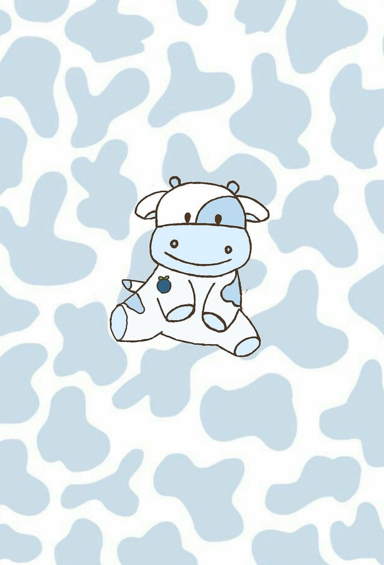 Cute Blue Cow Print Background