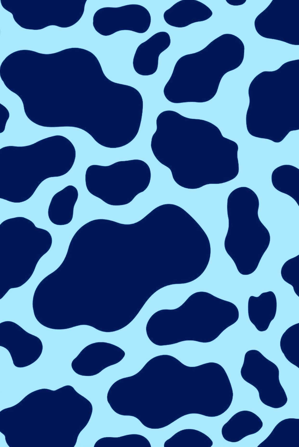 Cute Blue Cow Print Wallpaper Background