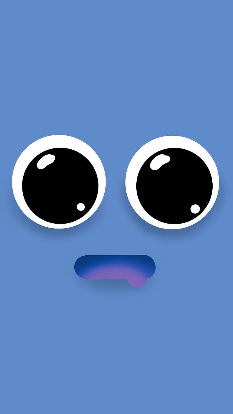 Cute Blue Phone Eye Emoji Background
