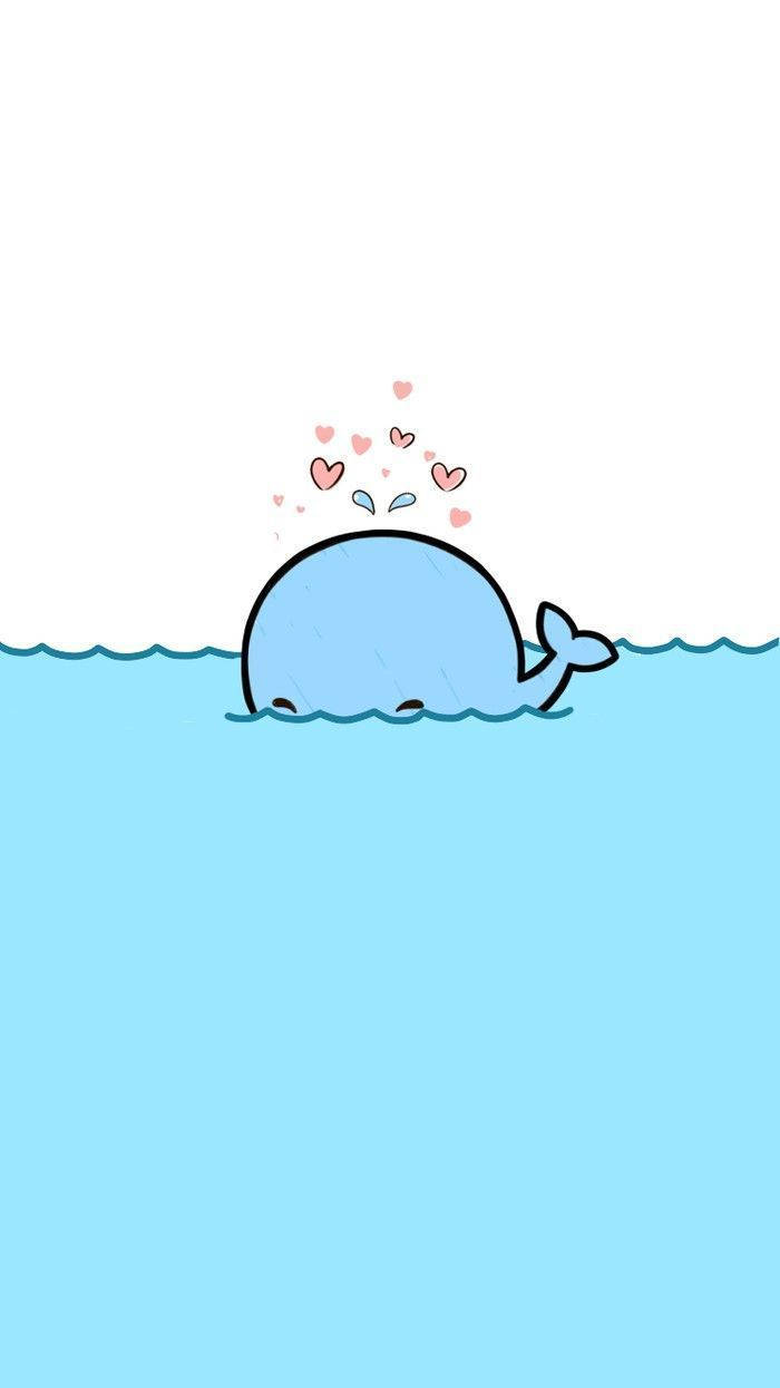 Cute Blue Phone Whale Background