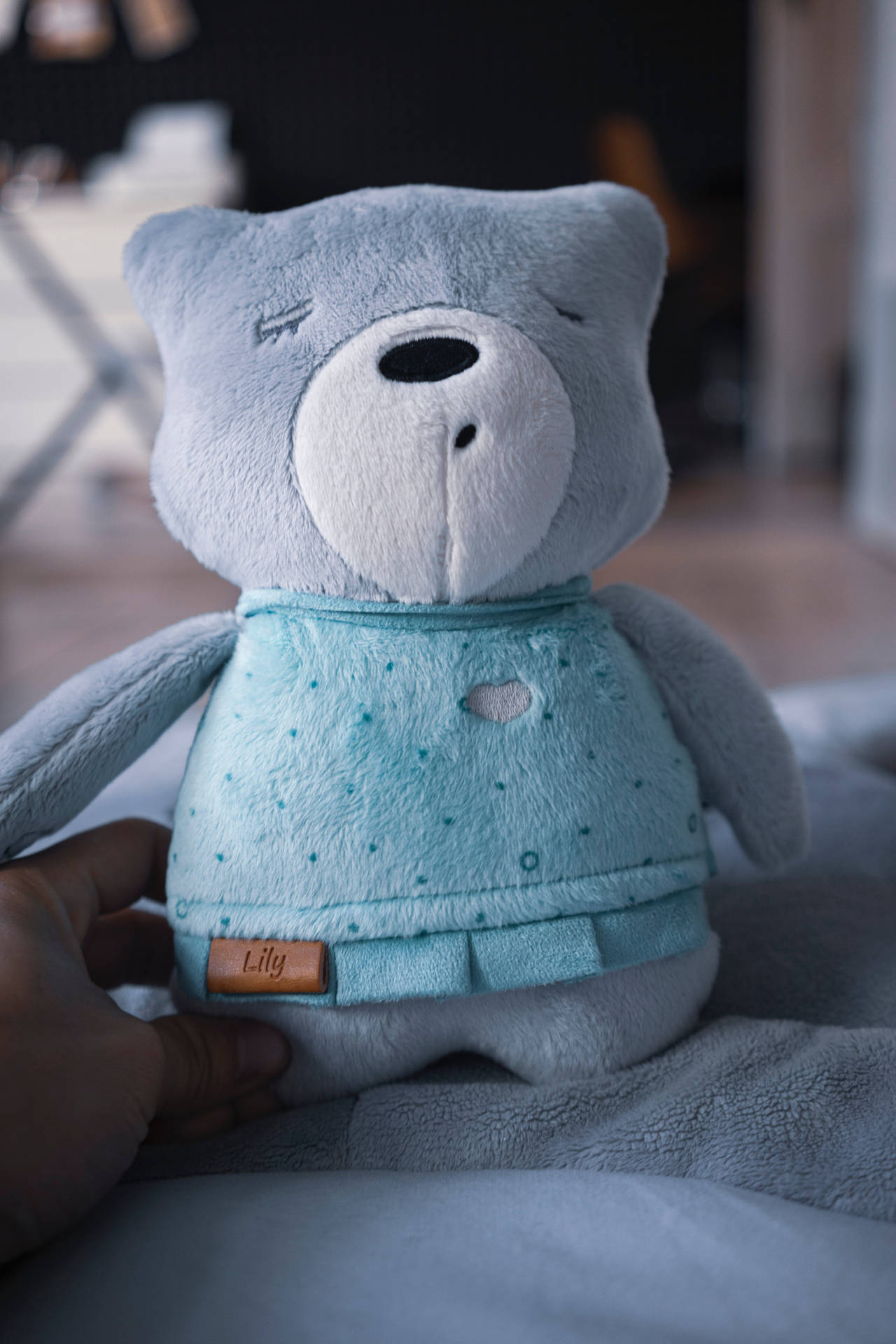 Cute Blue Stuffed Bear