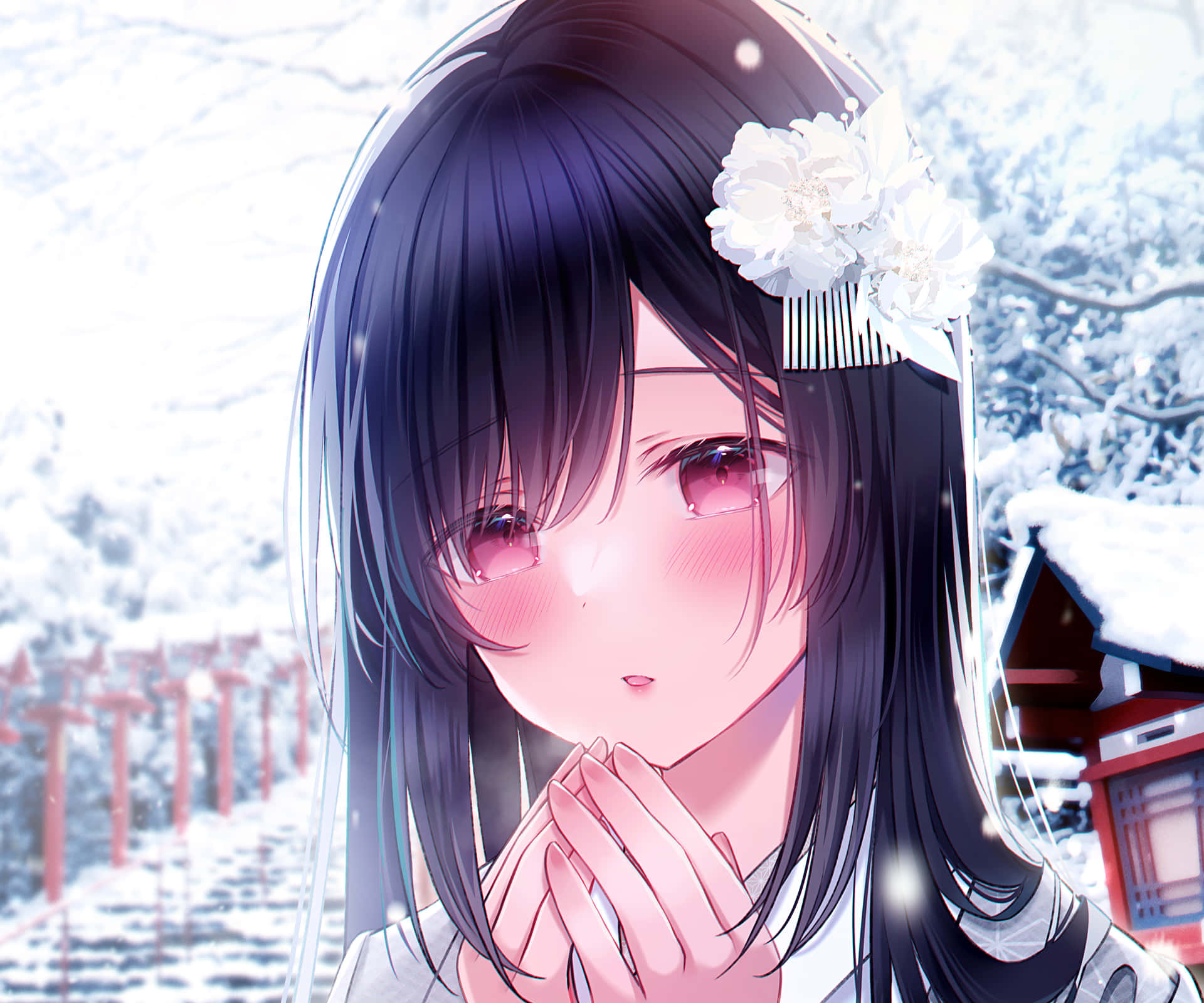 Cute Blushing Anime Background
