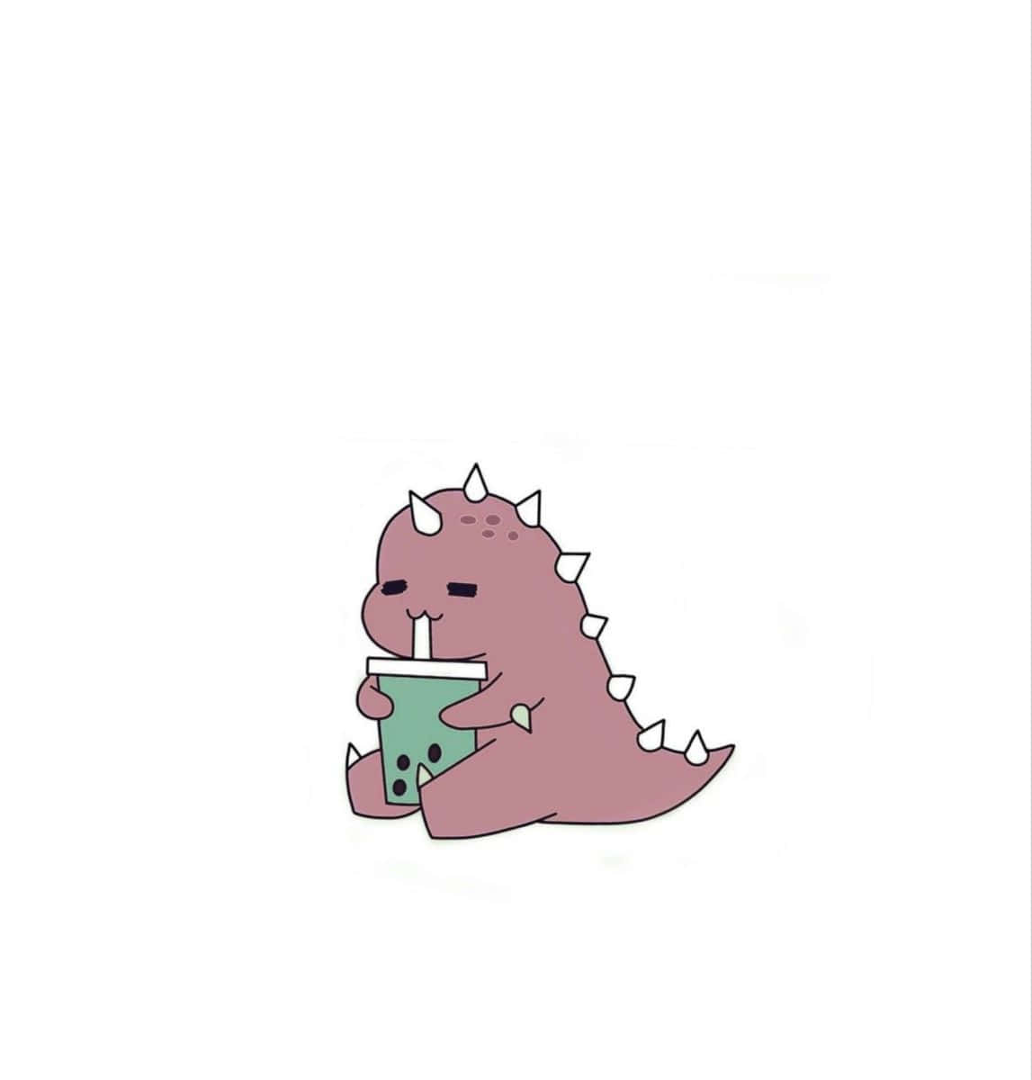 Cute Boba And Baby Dinosaur